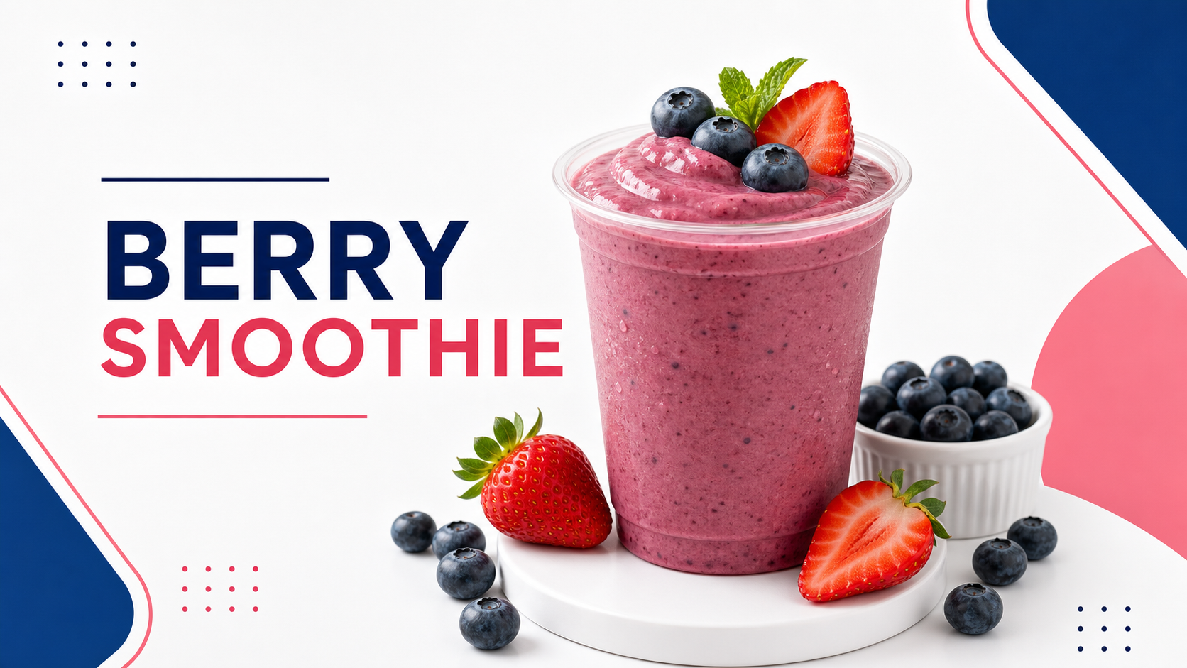 Clean berry smoothie advertising poster