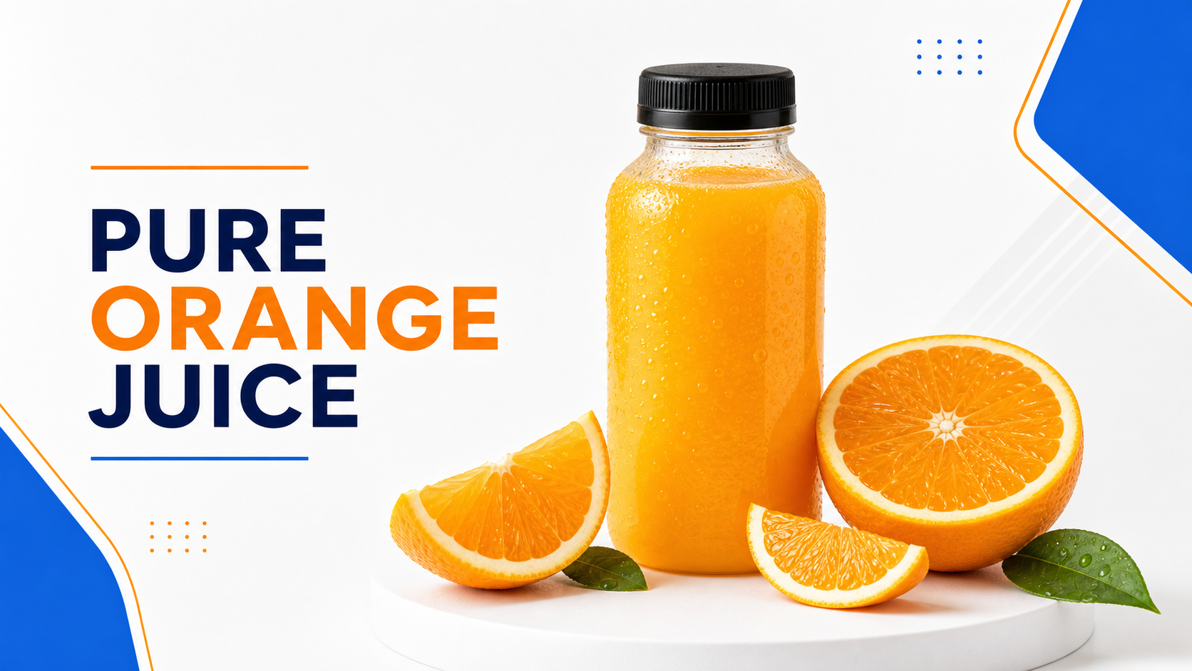 Clean orange juice advertising poster